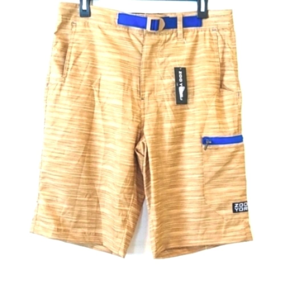 ZOO YORK DARK KHAKI BOARD SHORTS SIZE 34 NWT